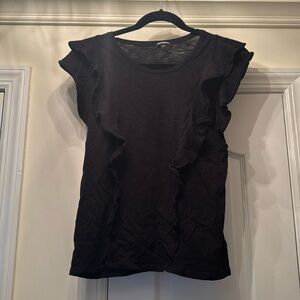 Express Black Ruffle Tee